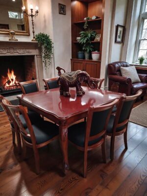 Juego de Comedor Cuadrado de Madera (Mesa + 8 Sillas)