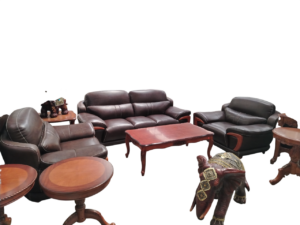 Juego de sillones de cuero