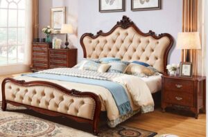 Cama king respaldo madera
