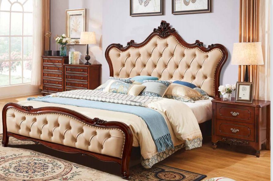 Cama king respaldo madera