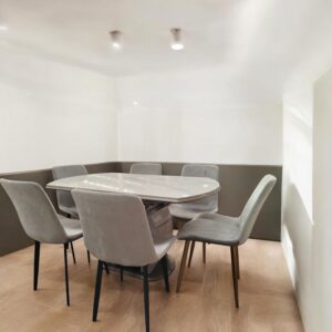 Comedor Redondo Extensible 6 Sillas Diseño Mármol