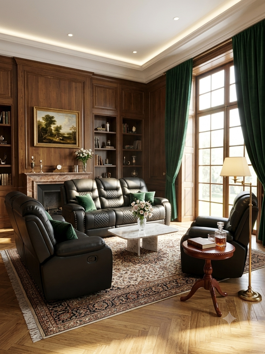 Juego de Living Bergere Premium (3-2-1) – Lujo, Diseño y Confort Absoluto. Color Negro - Imagen 2