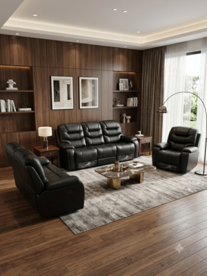 Juego de Living Bergere Premium (3-2-1) – Lujo, Diseño y Confort Absoluto. Color Negro
